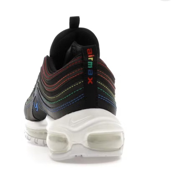 Nike | Air Max 97 | women’s | black | rainbow stitching | 6.5 | tennis Shoes - Picture 3 of 15